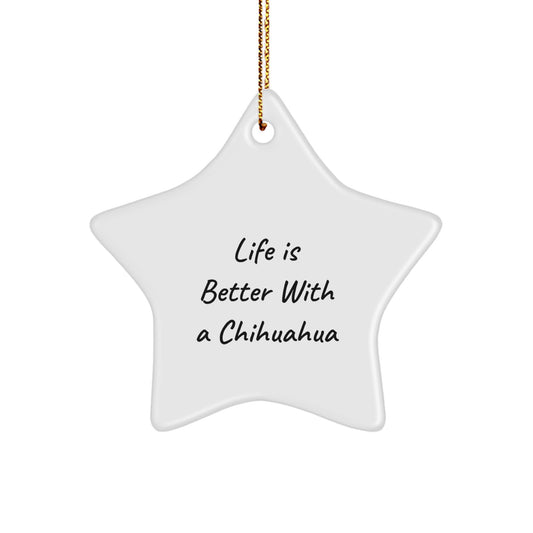 Charming Chihuahua Dog Star Ornament, Funny Gift for Chihuahua Lovers, Christmas Home Decor, Star Ornament Gifts from Friends and Family - Image 1