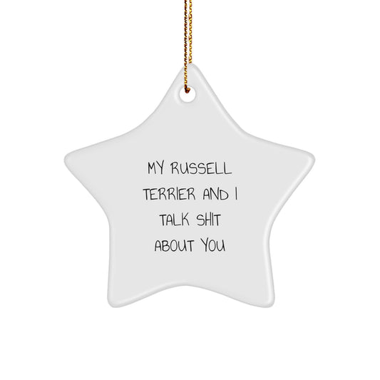 Russell Terrier Dog Star Ornament, Funny Quote Gifts for Friends from Russell Terrier Dog Lovers, Christmas Unique Gifts for Russell Terrier Dog Enthusiasts - Image 1