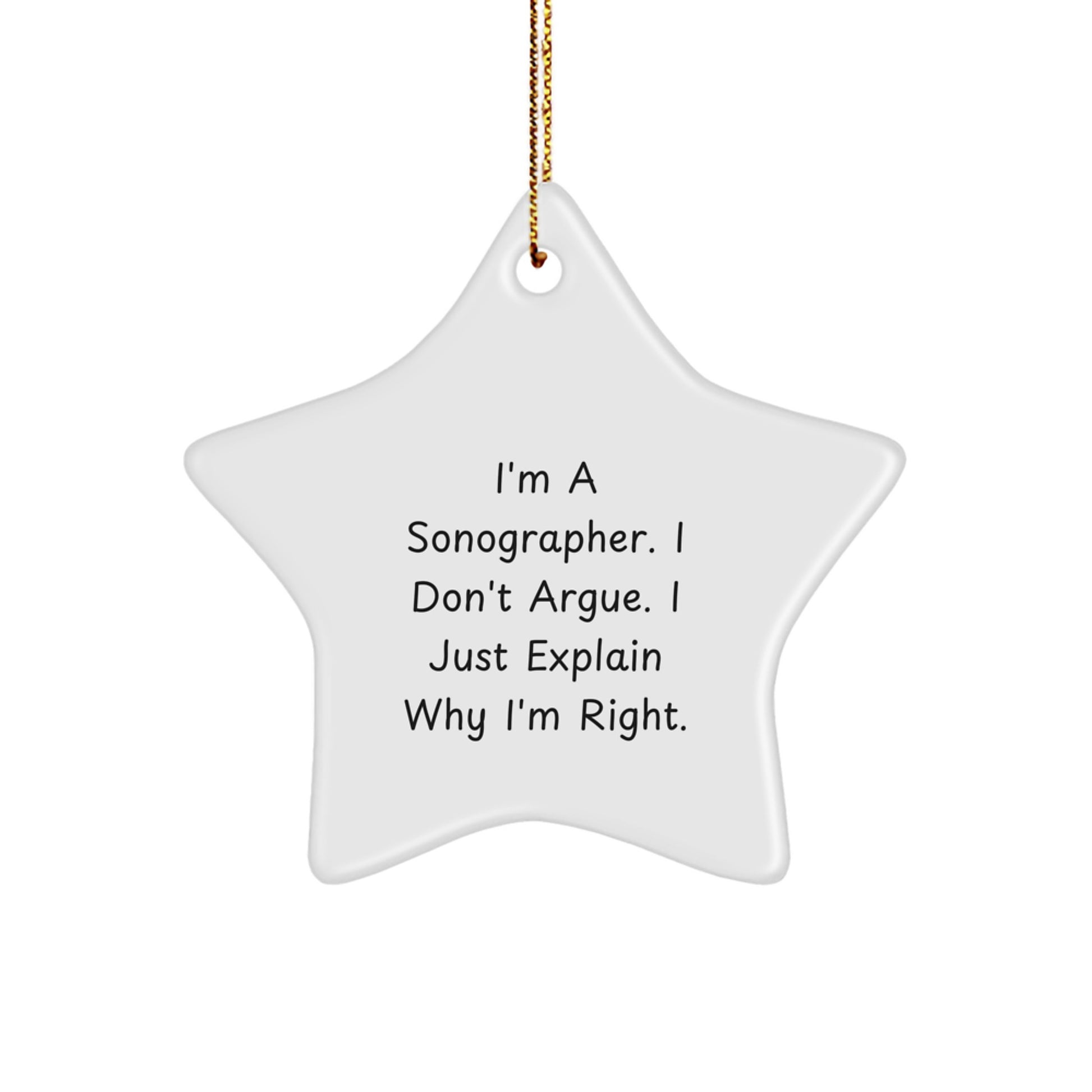 Sonographer Gifts from Friends, Funny Star Ornament for Christmas Unique Gifts for Sonographer - Image 1