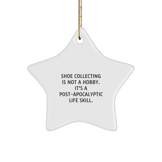 Funny Shoe Collecting Gifts for Men from Women, Christmas Unique Star Ornament Inspirational Quote - Image 1