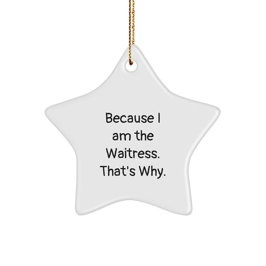 Teens Memento Waitress Star Ornament Christmas Gift - Image 1