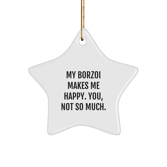 Borzoi Dog Lovers' Delight, Funny Star Ornament Gifts from Friends, Perfect for Christmas - Image 1