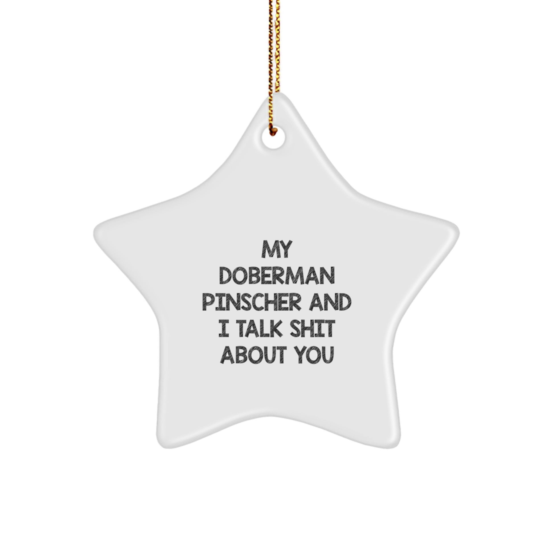 Funny Doberman Pinscher Dog Star Ornament Gifts from Men to Family, Perfect for Christmas Unique Presents - Image 1