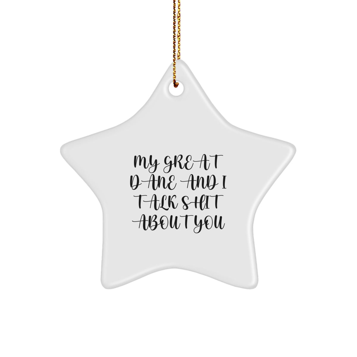 Great Dane Dog Lovers Gifts from Friends - Funny Star Ornament for Christmas, Unique Great Dane Dog Gifts with 'My Great Dane And I Talk Shit About You' Quote, Gifts for Great Dane Dog Owners - Image 1