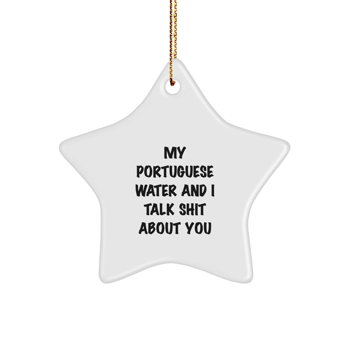 Funny Portuguese Water Dog Gifts - 'My Portuguese Water And I Talk Shit About You' Star Ornament for Christmas, Gifts from Friends & Family - Image 1