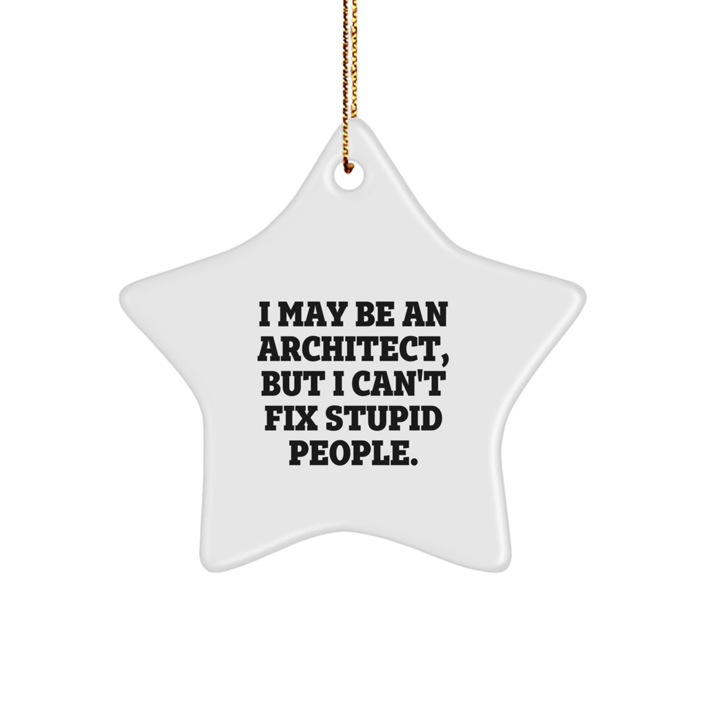 Funny Architect Gifts for Men - I May Be An Architect, But I Can't Fix Stupid People. - Star Ornament for Christmas - Gifts from Men to Architect - Image 1