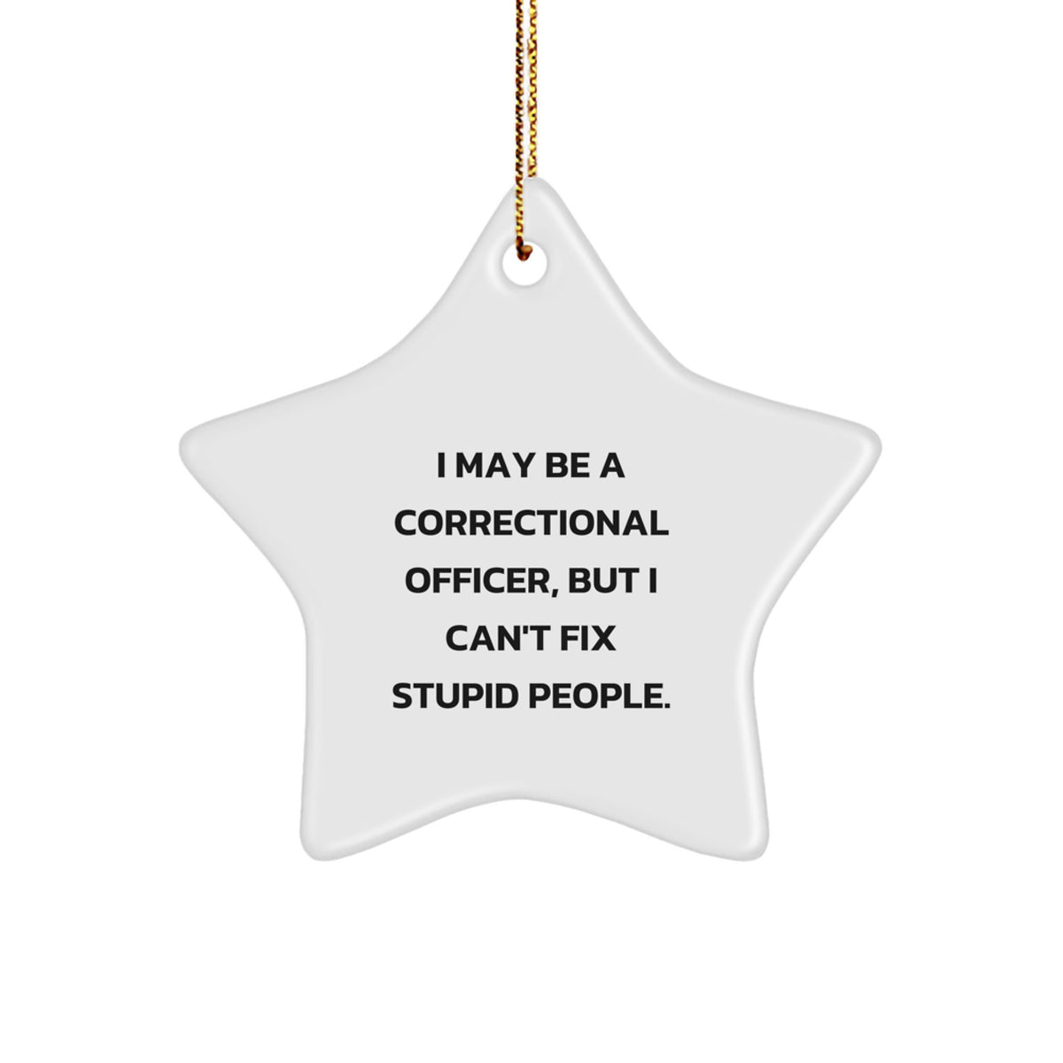 Funny Correctional Officer Gifts - I May Be A Correctional Officer, But I Can't Fix Stupid People. Star Ornament for Men, Women, Friends, Coworkers, Family this Christmas - Image 1