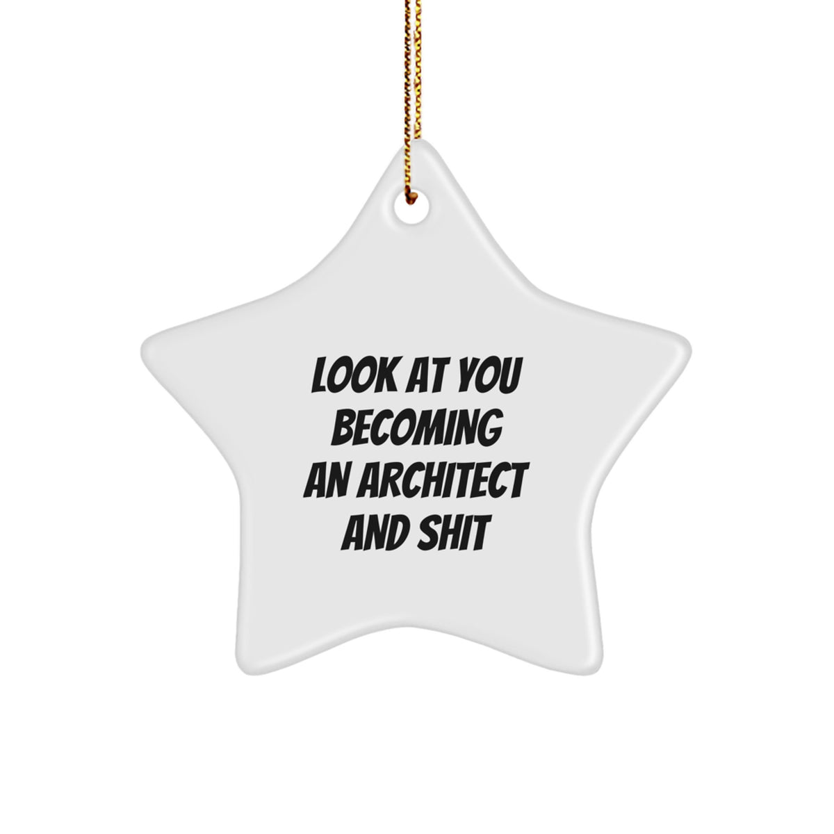 Funny Architect Gifts for Men, Unique Star Ornament for Christmas Unique Gifts from Friends to Family, Look At You Becoming An Architect And Shit - Image 1