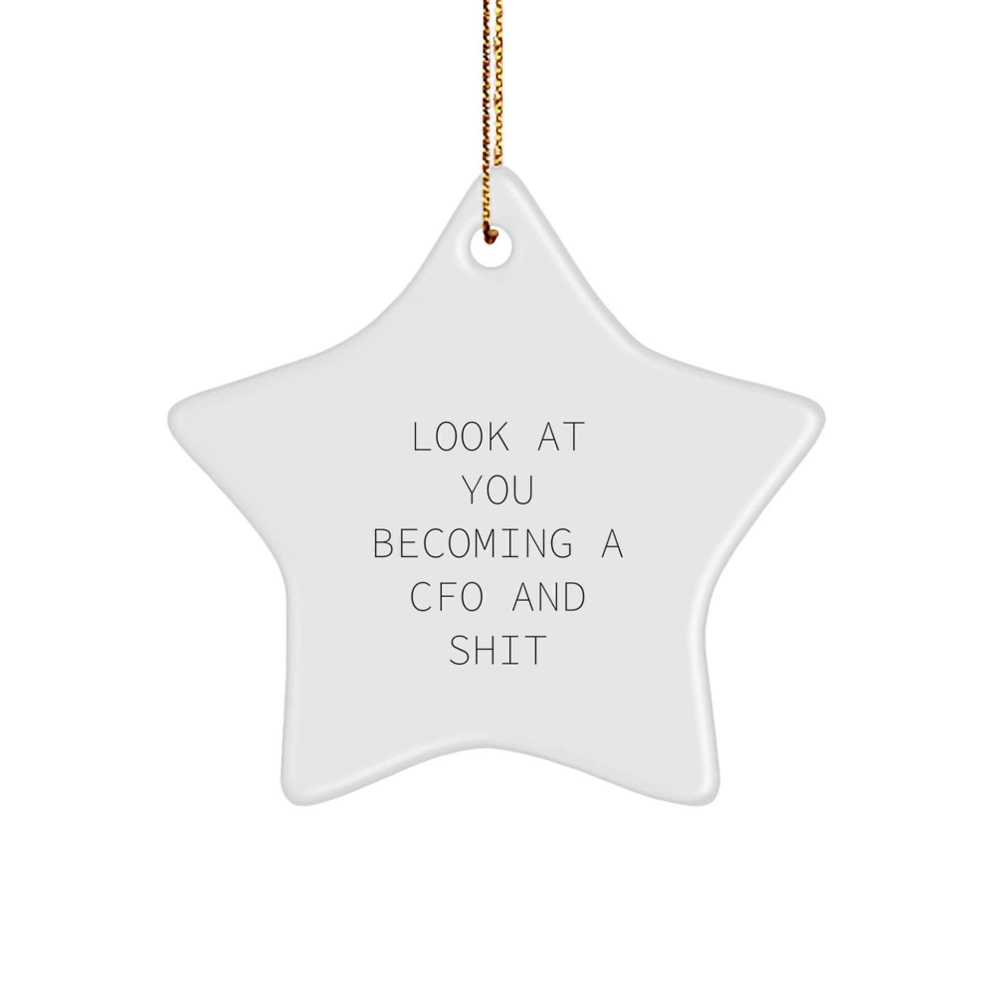 Funny CFO Gifts for Men and Women - 'Look At You Becoming A CFO' Star Ornament, White, 3.25'' Tall, Perfect For Friends and Family, Christmas Decor - Image 1