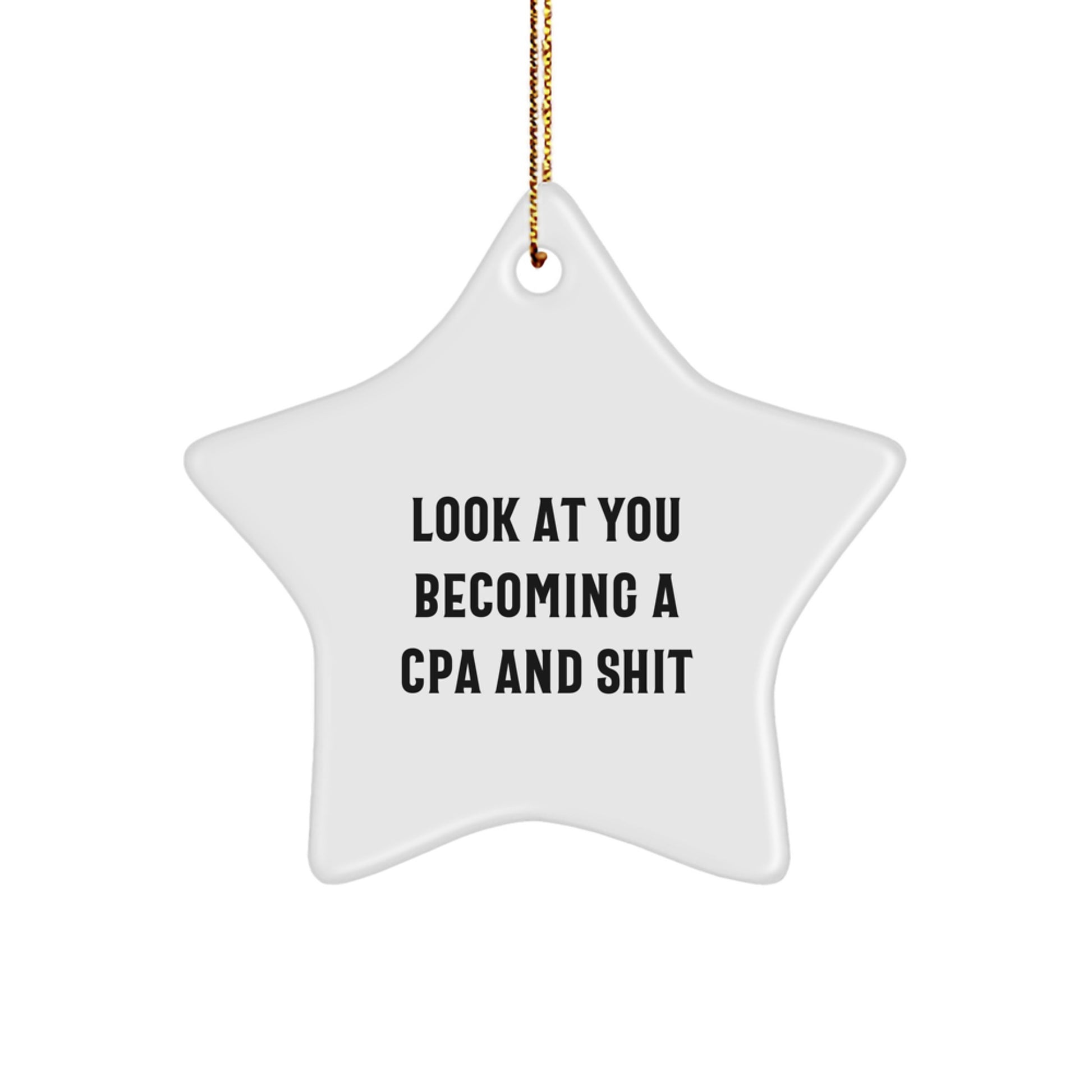 Funny CPA Gifts Star Ornament | Look At You Becoming A CPA And Shit Quote, Christmas Unique Gifts for Men, Women, Friends, Coworkers, Family from You - Image 1