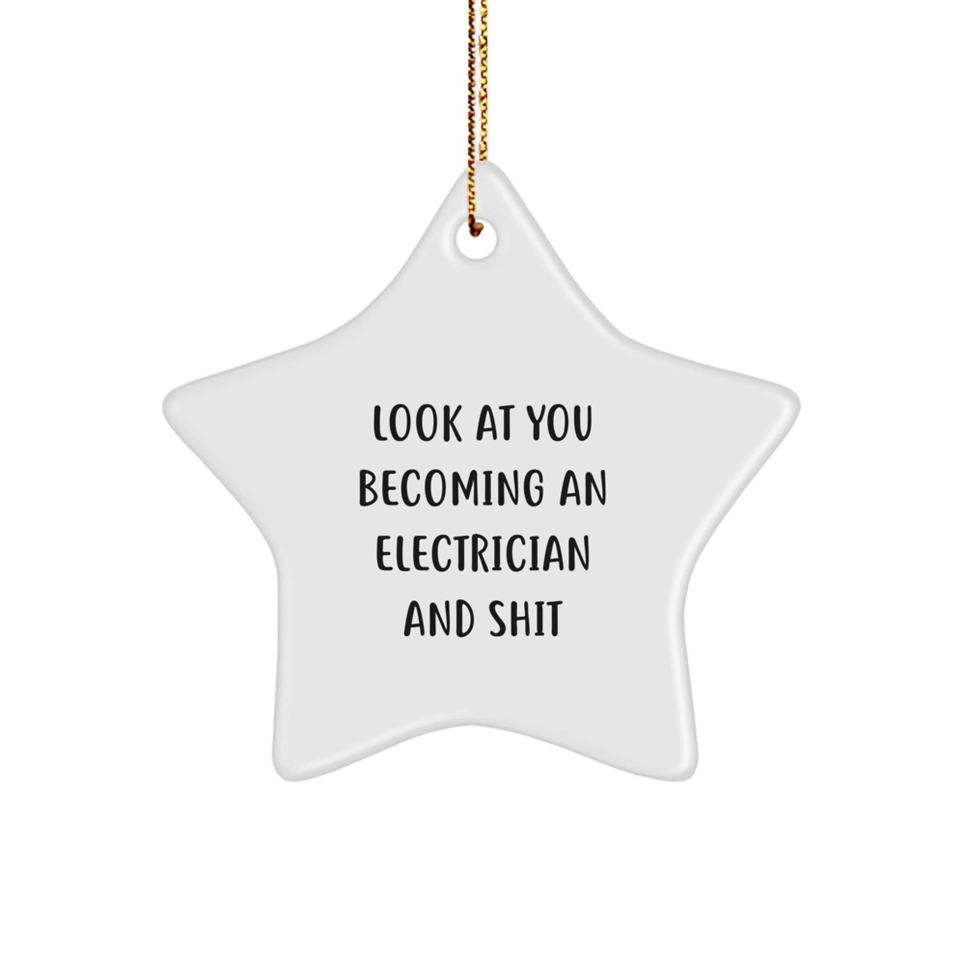 Gifts from Men to Electrician - Funny Star Ornament for Christmas - 'Look At You Becoming An Electrician And Shit' - Unique Electrician Gifts - Image 1