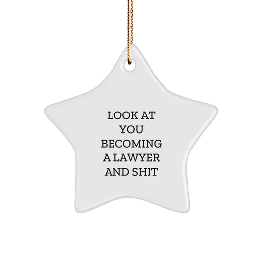 Funny Lawyer Gifts: Inspirational Star Ornament for Lawyer, Lawyer Gifts for Men, Christmas Unique Gifts from Friends to Lawyer, Funny Quote Lawyer Ornament for Home Decoration - Image 1