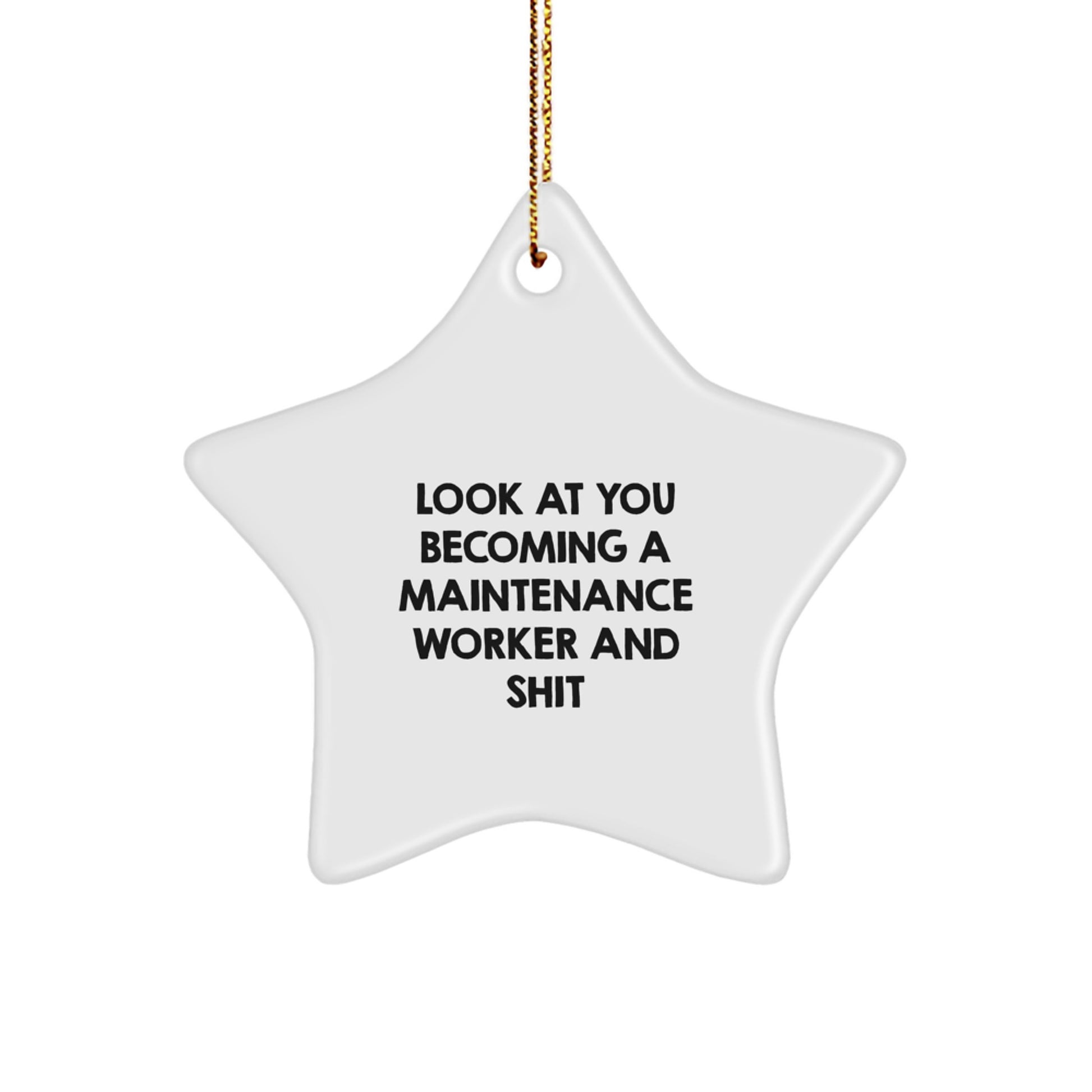 Funny Maintenance Worker Gifts for Him - Star Ornament from Friends and Family, Gifts for Maintenance Worker at Christmas Unique - Image 1