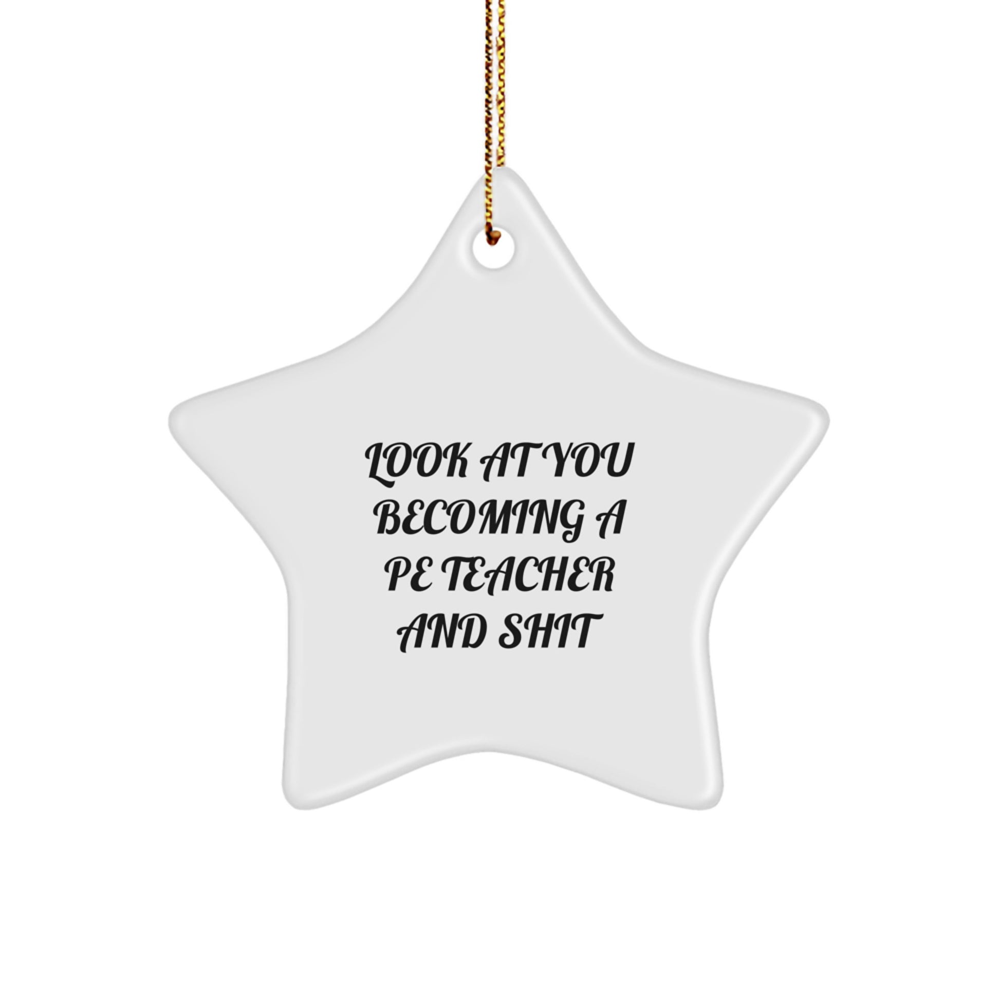 Funny PE Teacher Star Ornament Gifts from Friends for Christmas Unique - Image 1