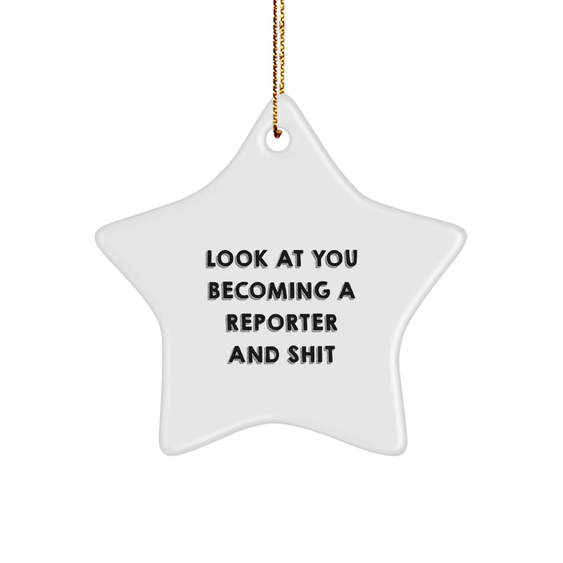 Funny Reporter Star Ornament, Gifts from Friends for Reporter, Unique Christmas Star Gifts - Image 1
