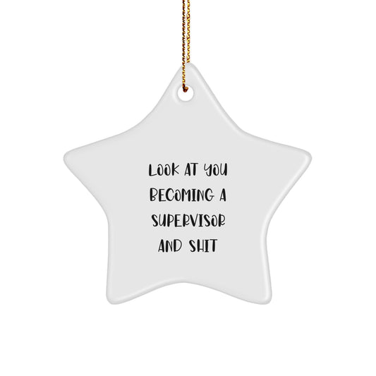 Funny Supervisor Star Ornament Gifts from Friends, Coworkers, Family for Him, Her - Merry Christmas Unique Present - Image 1