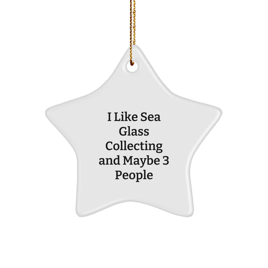 Funny Sea Glass Collecting Gifts Star Ornament for Christmas Unique Presents from Men to Women Friends - Image 1