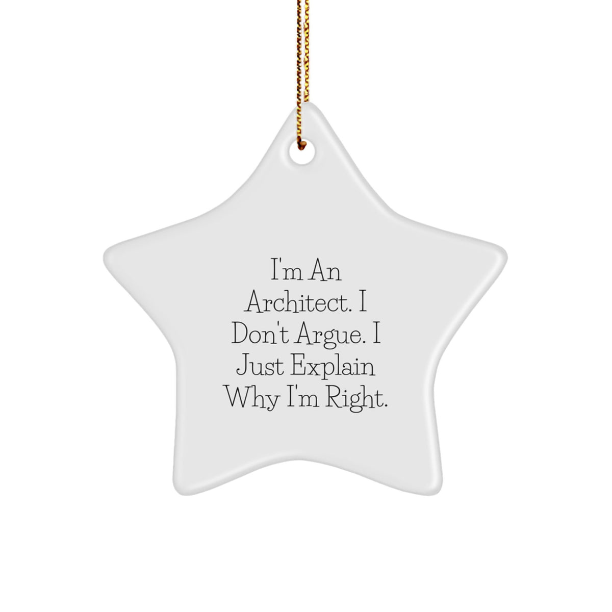 Funny Gift for Architects - Star Ornament | Gifts from Family for Architect Friends - Unique Christmas Decorations - Image 1