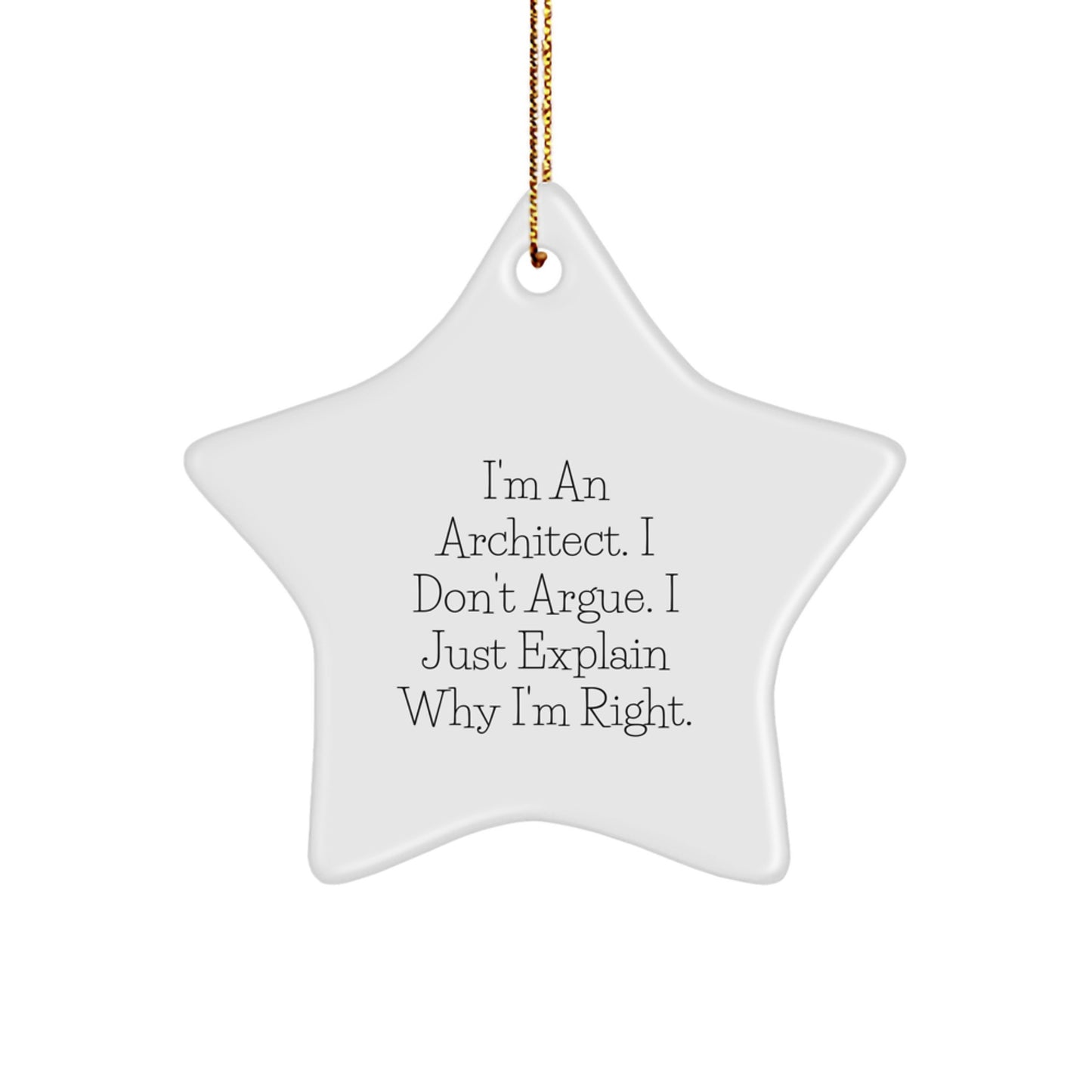 Funny Gift for Architects - Star Ornament | Gifts from Family for Architect Friends - Unique Christmas Decorations - Image 1