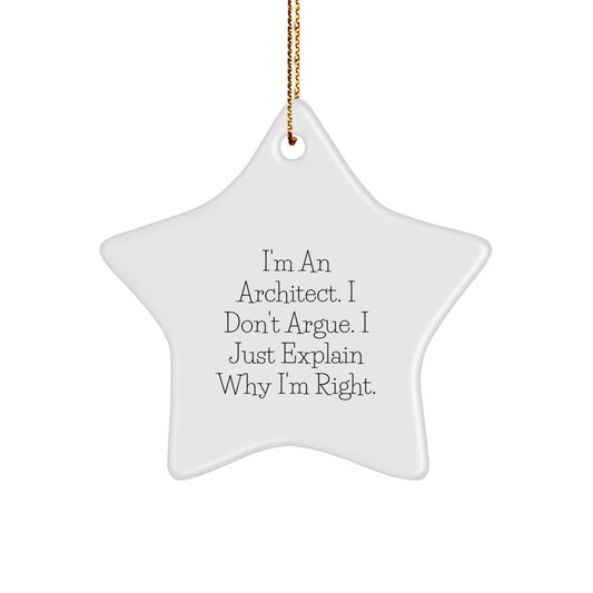 Funny Gift for Architects - Star Ornament | Gifts from Family for Architect Friends - Unique Christmas Decorations - Image 1