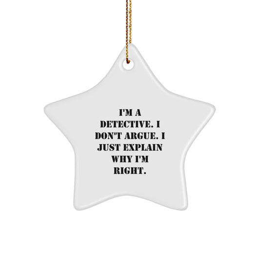 Funny Detective Star Ornament Gifts from Men to Friends, Gifts for Detective, Christmas Unique Gifts, Star Ornament Decoration - Image 1