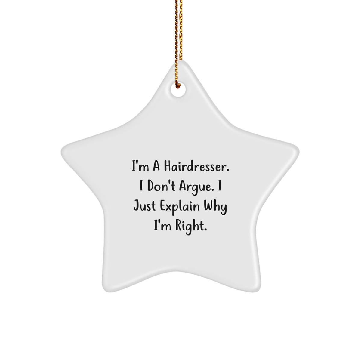 Funny Hairdresser Star Ornament Gifts from Friends and Family for Christmas Unique Present - Image 1