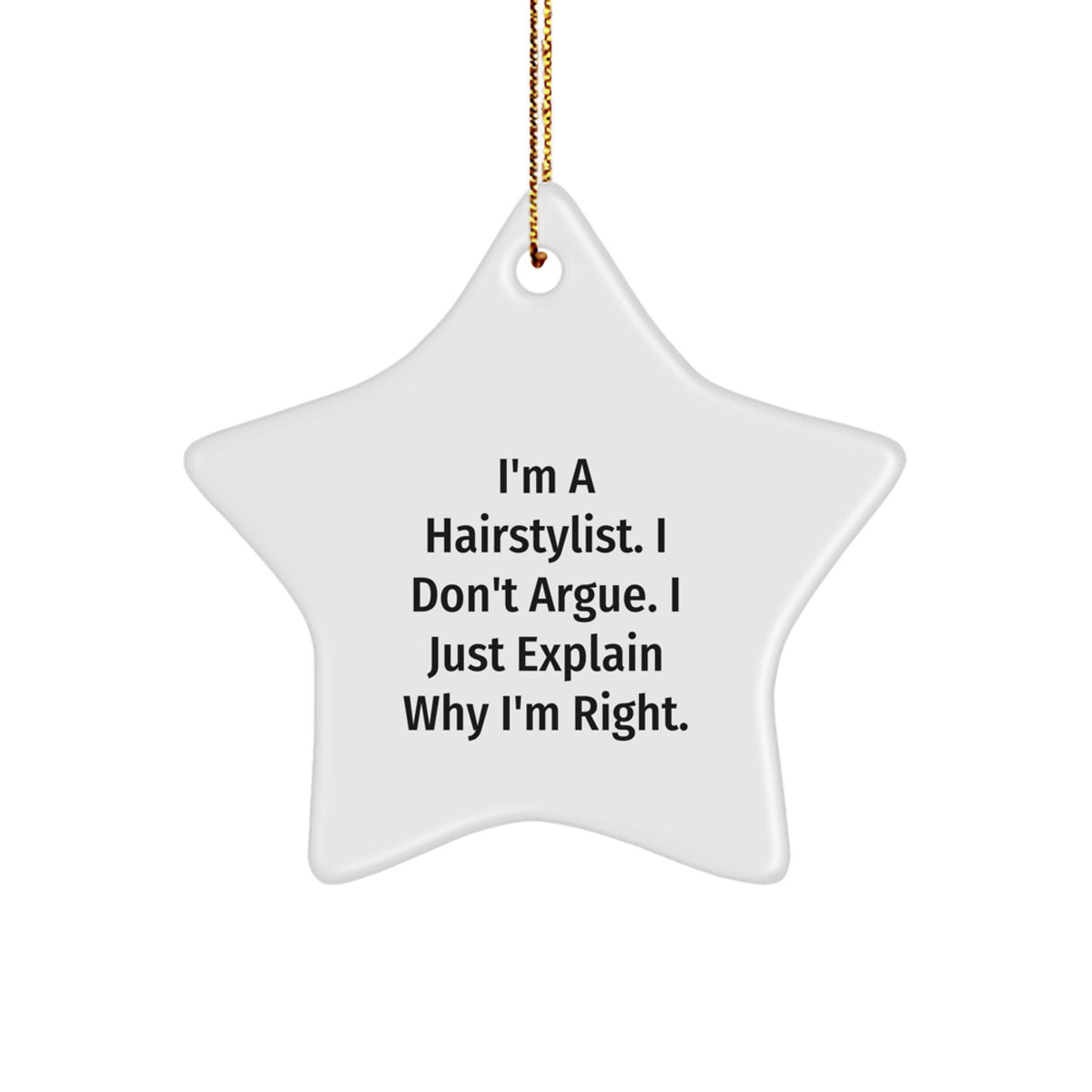 Funny Hairstylist Gifts, Cute Star Ornament for Hairstylists, Gifts from Men to Hairstylist Friends at Christmas - Image 1