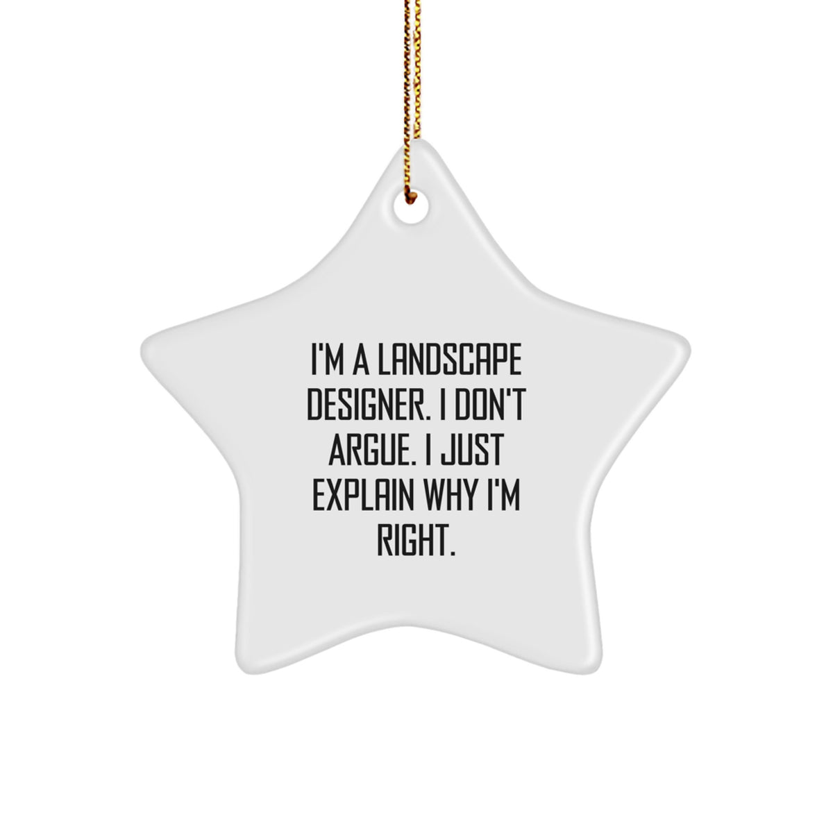 Landscape Designer Humor Funny Star Ornament, Christmas Unique Gifts for Landscape Designer Friends Family Coworkers - Image 1