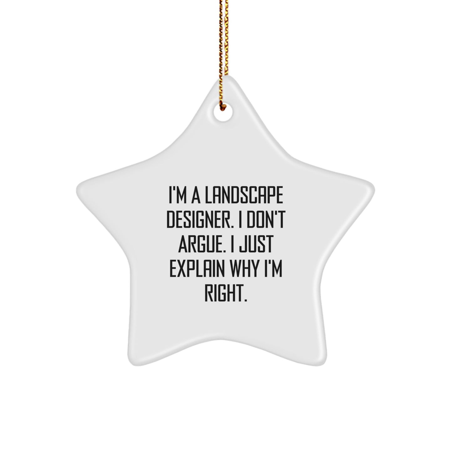 Landscape Designer Humor Funny Star Ornament, Christmas Unique Gifts for Landscape Designer Friends Family Coworkers - Image 1