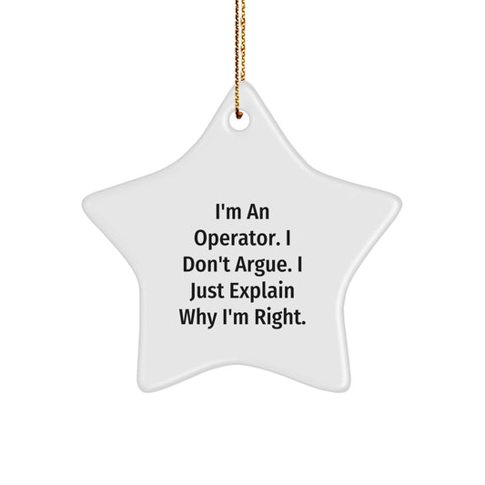 Funny Operator Gifts from Family - Operator Star Ornament, Christmas Unique Gifts for Men, Women, Friends, Coworkers - Image 1