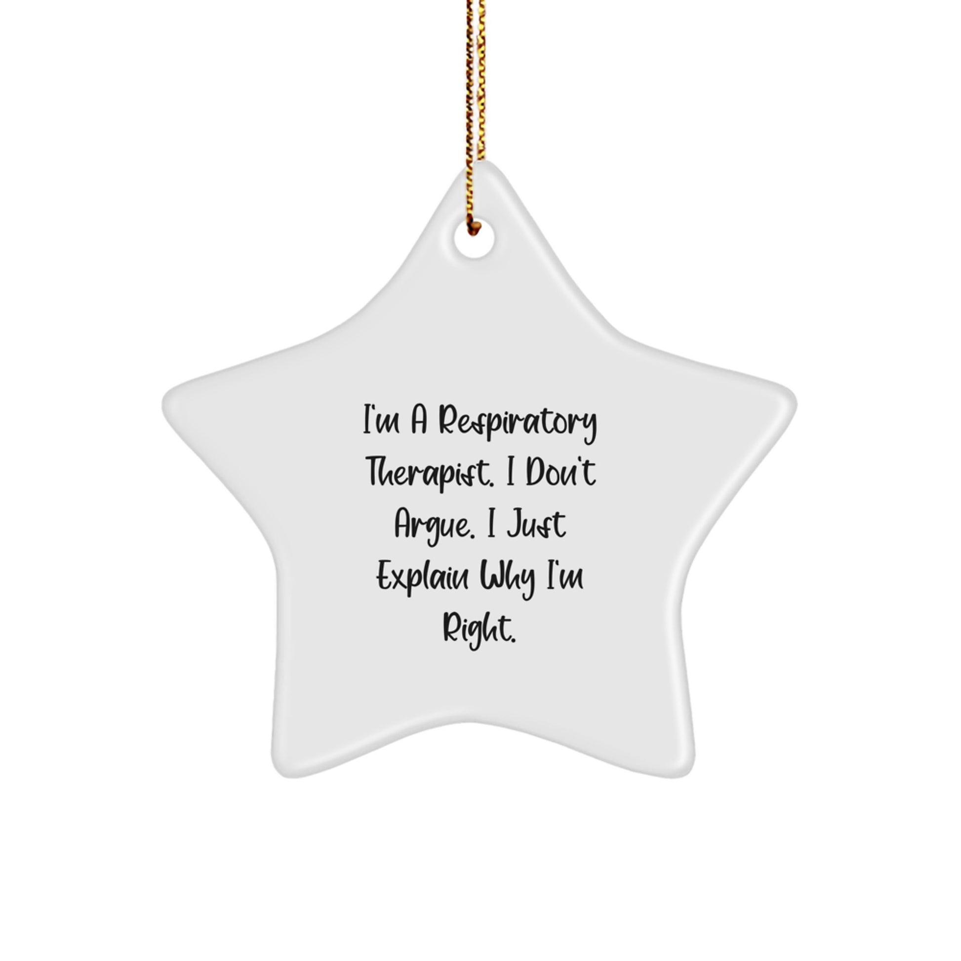 Funny Gifts from Friends for Respiratory Therapist Star Ornament, Christmas Unique Decorations - Image 1