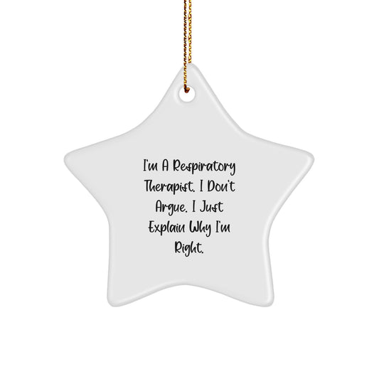 Funny Gifts from Friends for Respiratory Therapist Star Ornament, Christmas Unique Decorations - Image 1