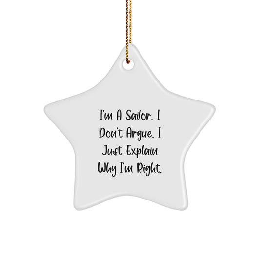 Sailor Star Ornament Gifts from Friends and Family - Inspirational Quote Christmas Decor - Image 1