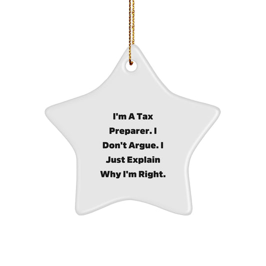 Tax Preparer Gifts from Women - Funny Star Ornament for Christmas Unique Gifts from Family to Friends - Image 1