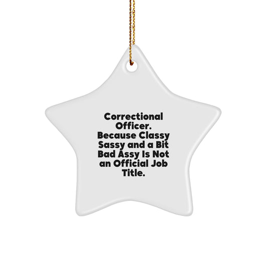 Funny Correctional Officer Star Ornament Gifts for Correctional Officers by Friends, Family, or Coworkers, Christmas Unique Gifts - Image 1