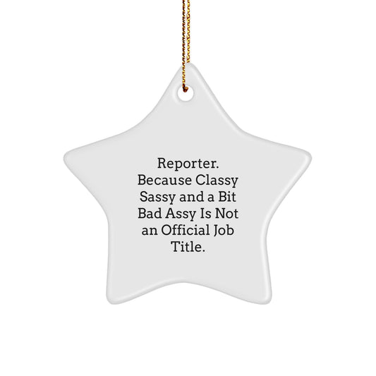 Funny Reporter Gifts from Men to Women Friends - Star Ornament Quote - Unique Christmas Unique Gifts for Reporter, Friends, Coworkers, Family - Image 1
