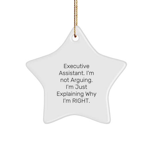 Executive Assistant Funny Star Ornament Gifts from Men, Women, Friends, Coworkers, Family for Christmas Unique Gifts - Image 1