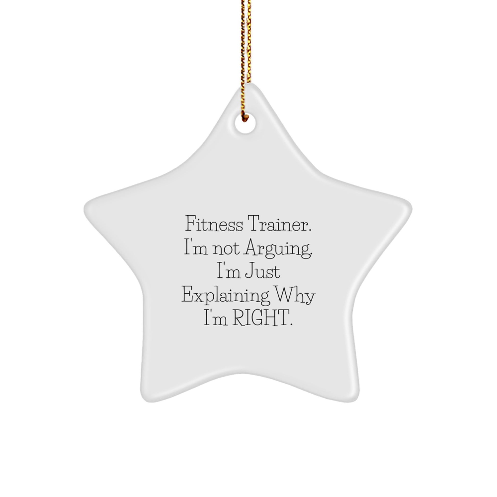 Funny Fitness Trainer Gifts from Friends for Men - Star Ornament for Christmas Decor - Image 1