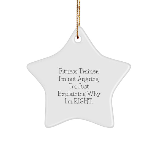 Funny Fitness Trainer Gifts from Friends for Men - Star Ornament for Christmas Decor - Image 1