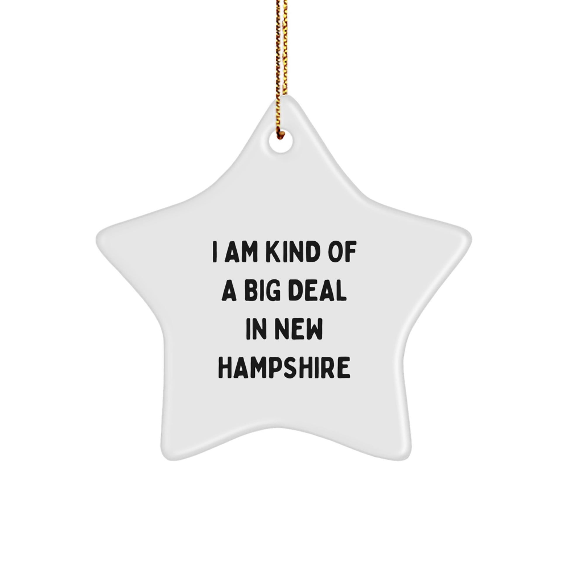 New Hampshire Gifts, Funny Star Ornament, Gifts from Friends in NH, I Am Kind Of A Prime Selection In New Hampshire, Perfect Christmas Unique Gifts for Family, Women, or Coworkers - Image 1