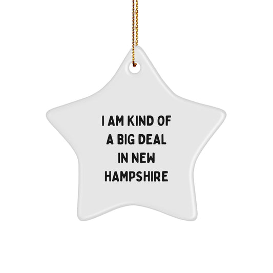 New Hampshire Gifts, Funny Star Ornament, Gifts from Friends in NH, I Am Kind Of A Prime Selection In New Hampshire, Perfect Christmas Unique Gifts for Family, Women, or Coworkers - Image 1