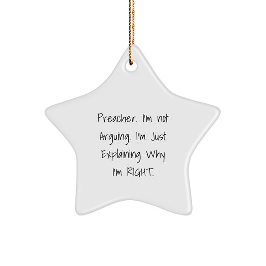 Funny Preacher Gifts from Friends - Star Ornament for Preacher Men on Christmas Unique Gifts - Image 1