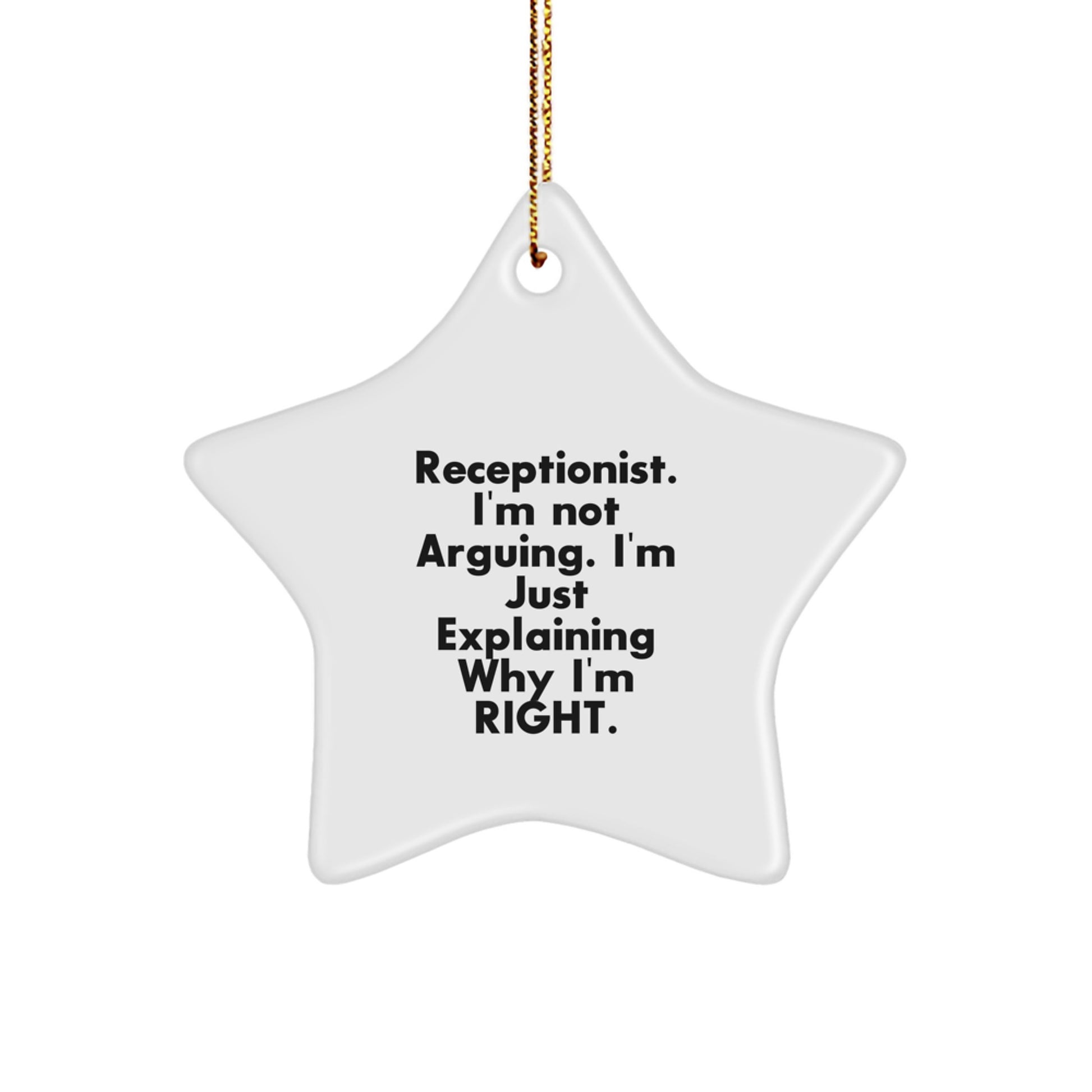 Funny Star Ornament Gifts from Coworkers to Receptionists with Inspirational Quote, Christmas Unique Decorations for Women, Funny Office Gifts for Coworkers - Image 1