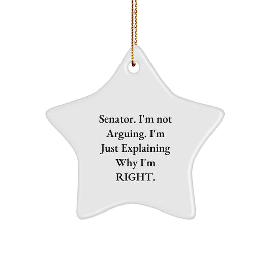 Funny Senator Star Ornament Gifts from Friends for Senator Men, Senator Women, Senator Family, Senator Coworkers - Senator Christmas Unique Decorations - Image 1