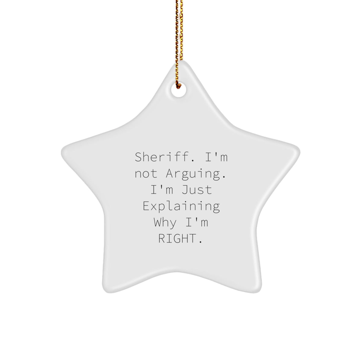 Funny Sheriff Star Ornaments Gifts for Men from Family - Christmas Unique Gifts - Image 1