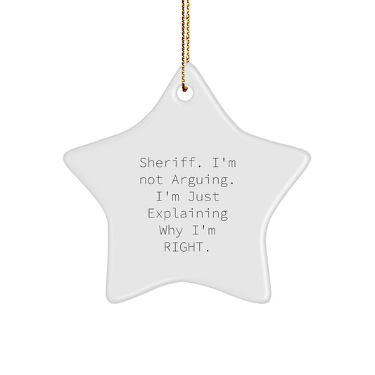 Funny Sheriff Star Ornaments Gifts for Men from Family - Christmas Unique Gifts - Image 1