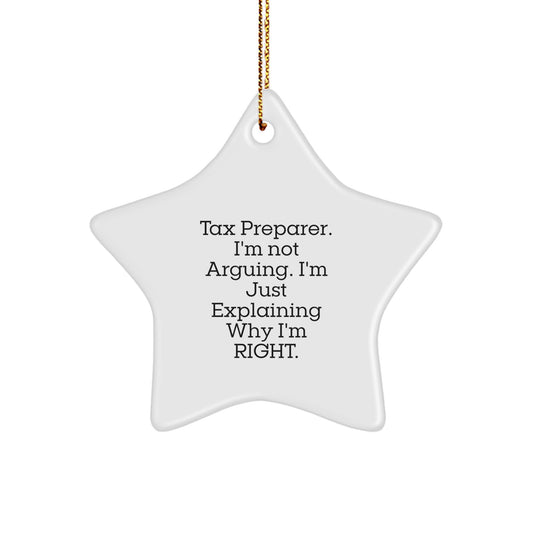 Tax Preparer Gifts from Friends - Funny Star Ornament, Christmas Unique Gifts for Tax Preparer, Star Shaped Decorations, Gifts for Tax Professionals, Funny Tax Quotes - Image 1