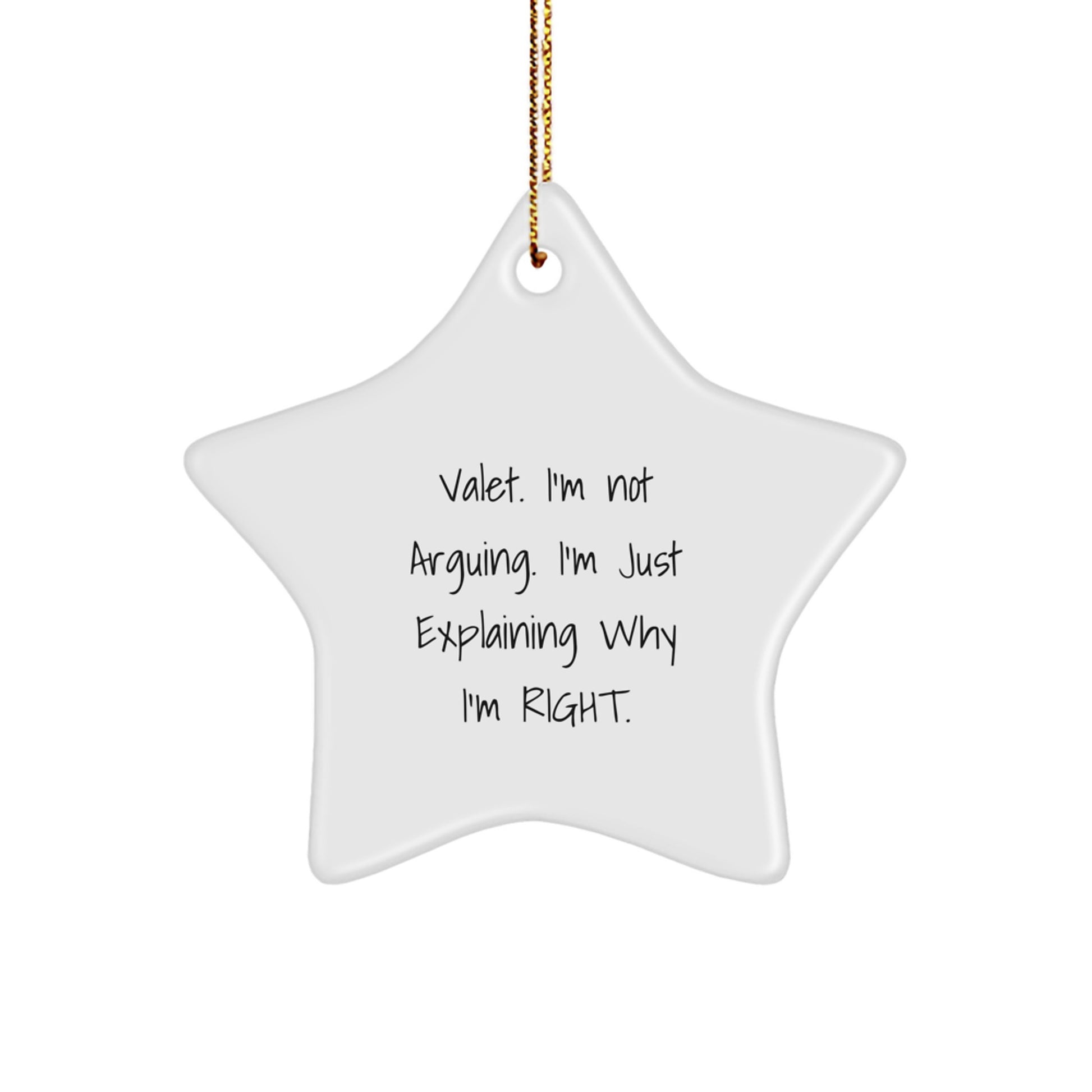 Funny Valet Gifts from Men to Friends or Family - Cute Star Ornament for Valet Christmas Unique Gifts - Image 1