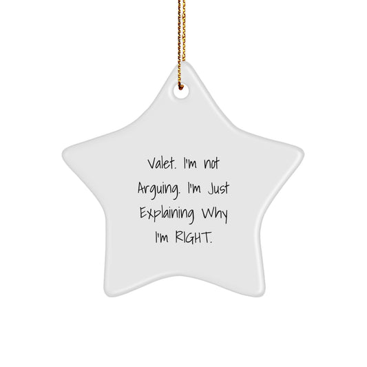 Funny Valet Gifts from Men to Friends or Family - Cute Star Ornament for Valet Christmas Unique Gifts - Image 1