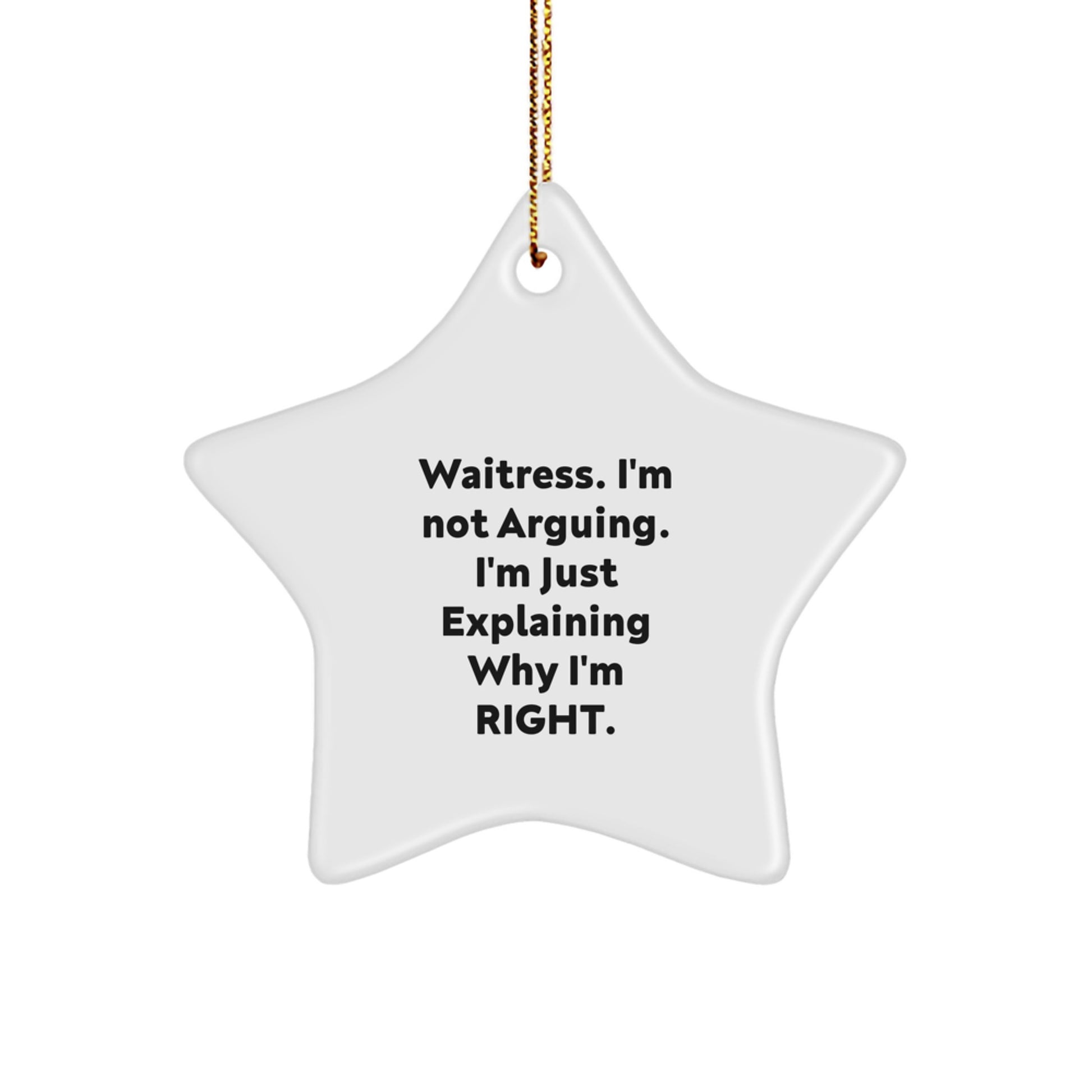Funny Waitress Gifts for Her, Star Ornament Quote - Gifts from Friends, Family or Coworkers - Unique Christmas Unique Gifts - Image 1